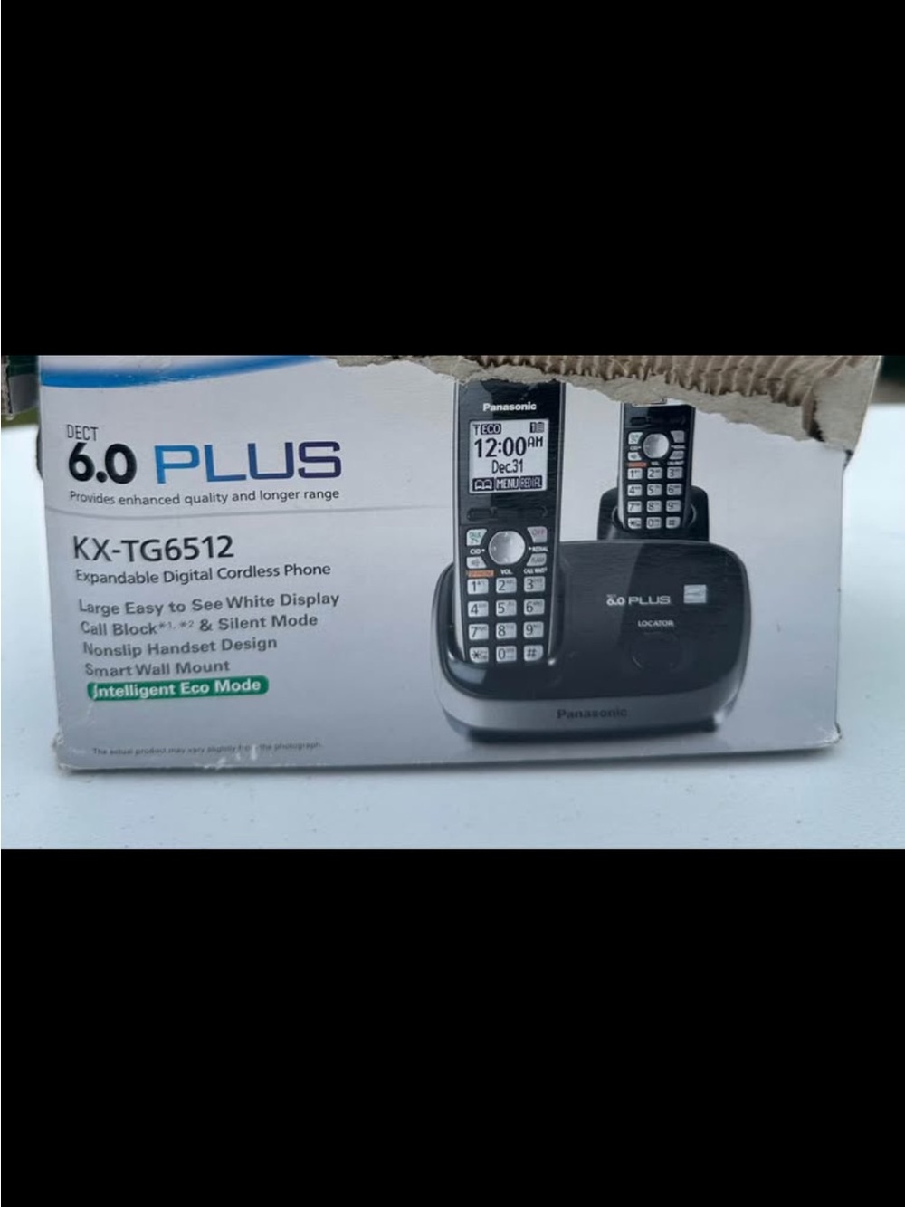 Panasonic KX-TG6512 Cordless Phone System in Black and White